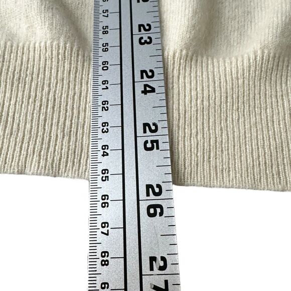 360 Cashmere Cardigan Sweater Women’s Small Gray Ivory Front Pockets Long Sleeve - Picture 8 of 8